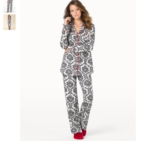 Soma Embraceable Long Sleeve Pajama Set in Damsel Ivory Size L - Picture 1 of 16